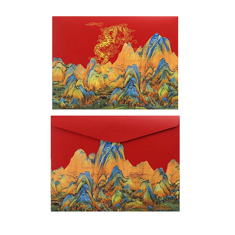 Hot selling brown paper envelopes Chinese red element gift envelopes