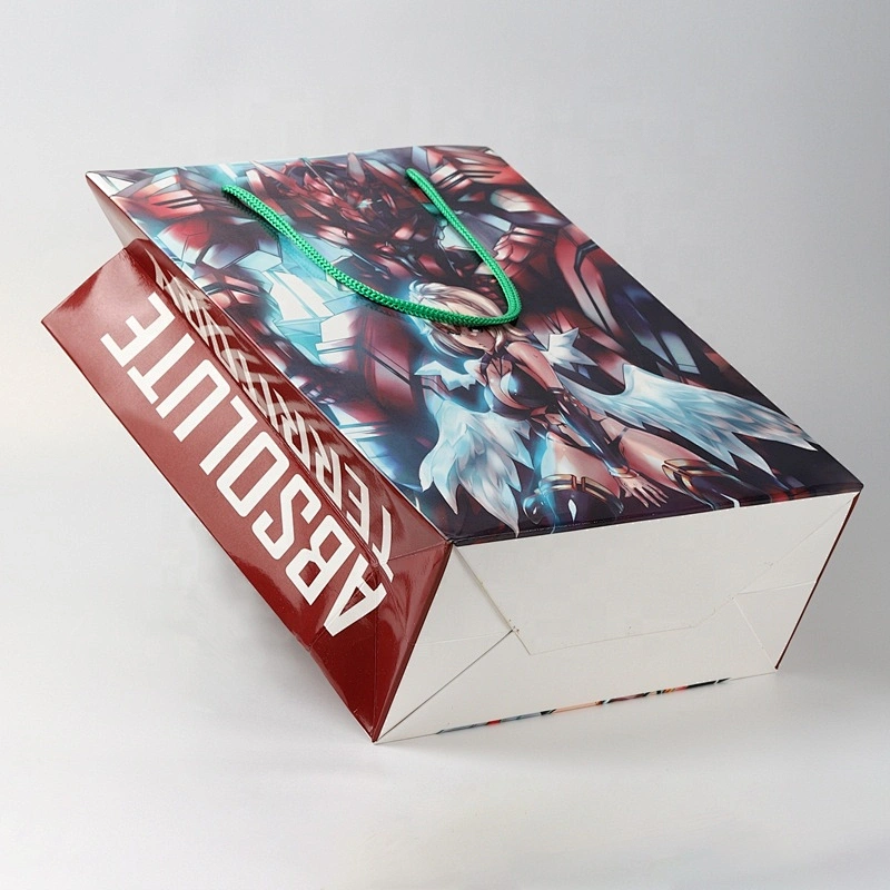 Custom made brand black printed glossy or matte art paper shopping paper packing gift bags printing with logos