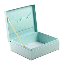 Luxury Customized Packaging Boxes Custom Logo Rigid Cardboard Invitation Gift Fashion Box With Ribbon Closure