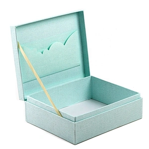 Luxury Customized Packaging Boxes Custom Logo Rigid Cardboard Invitation Gift Fashion Box With Ribbon Closure