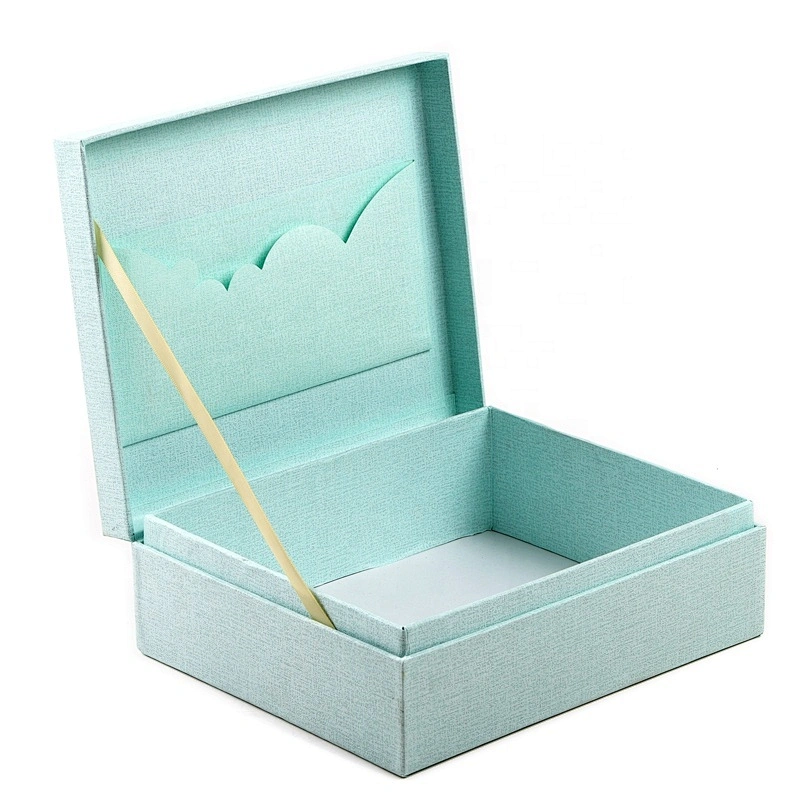 Luxury Customized Packaging Boxes Custom Logo Rigid Cardboard Invitation Gift Fashion Box With Ribbon Closure
