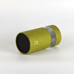 Custom cardboard Tube For Tea Canister Packaging Box Cylinder Paper Box With Round PVC Window