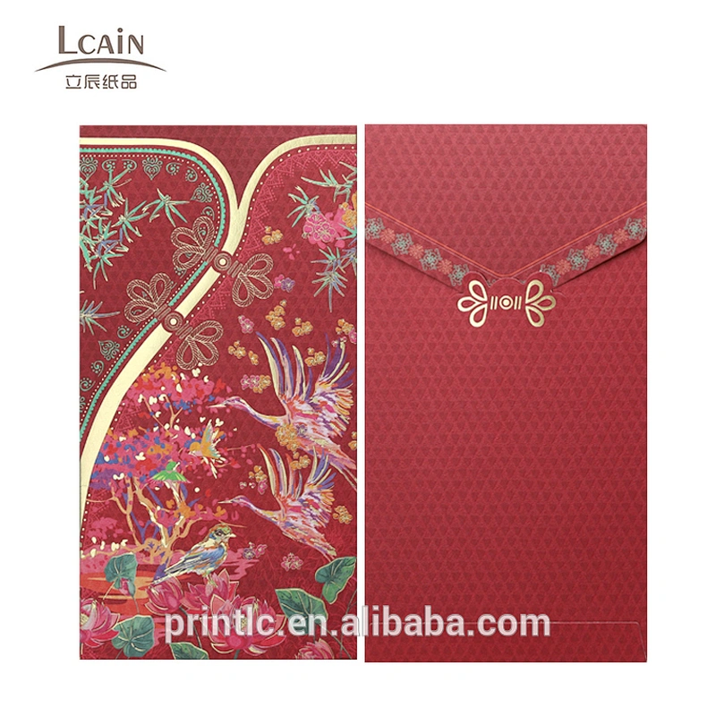 New design fashion custom printed red envelope paper colorful envelopes