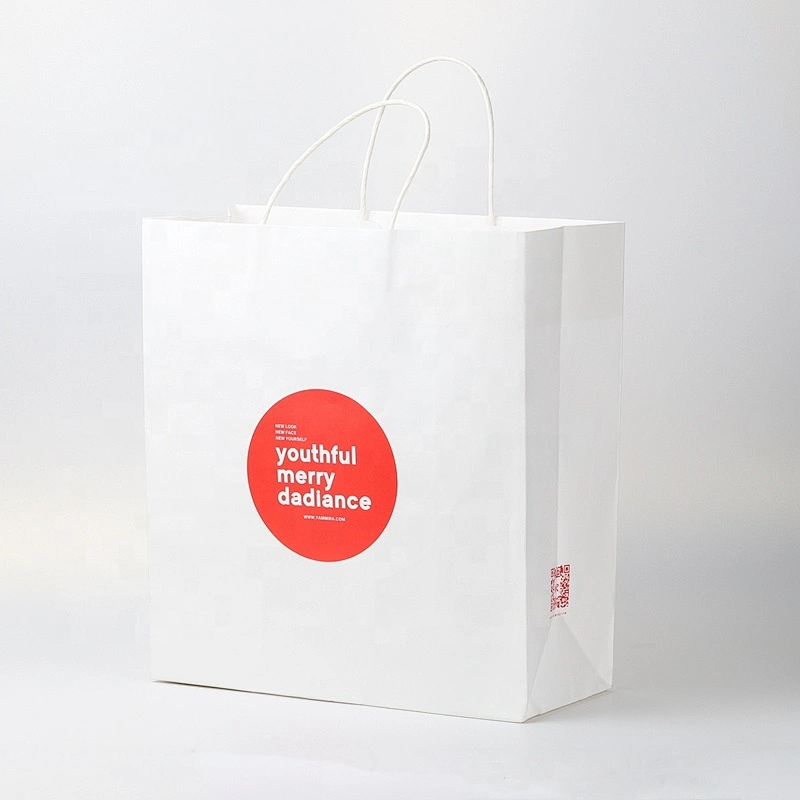 Cheap price custom kraft paper gift bag with handle