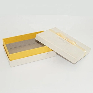 Custom Luxury White 2 Piece Lid And Base Paper Gift Box With Ribbon Packaging Cardboard Box