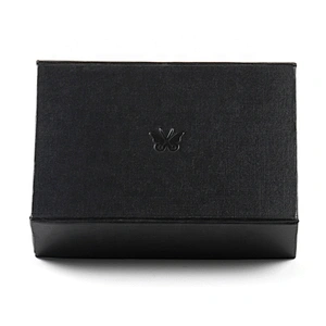 Honourable Black Flat Folding Packing Rigid Cardboard Book Shape Magnetic Closure Gift Box With Debossed Butterfly Logo