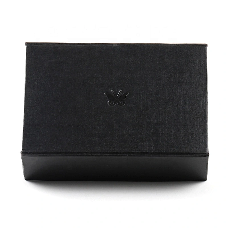 Honourable Black Flat Folding Packing Rigid Cardboard Book Shape Magnetic Closure Gift Box With Debossed Butterfly Logo