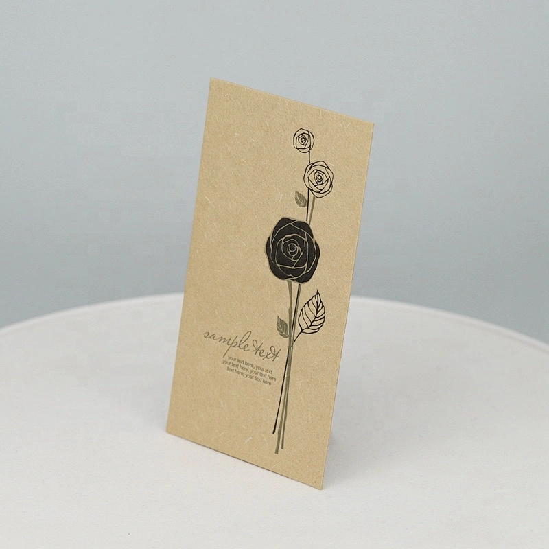 Hot Sale Luxury Embossing Rose Name Card Printing Natural Texture Paper Business Card