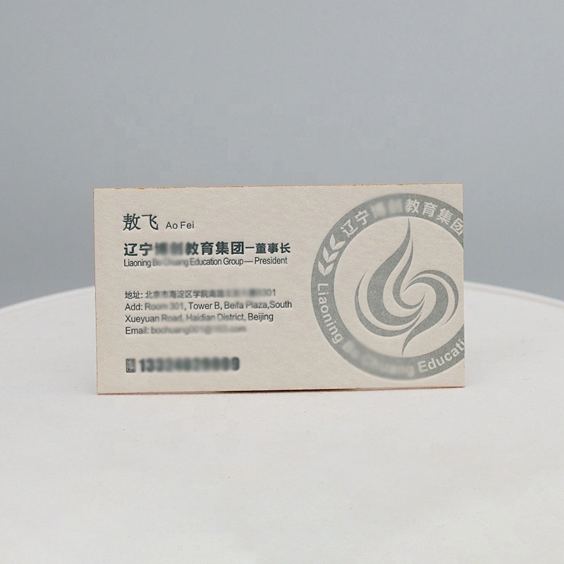 Printing Service Custom Visiting Card Letterpress Paper Business Card