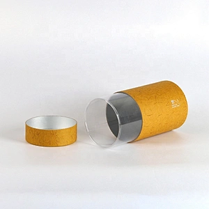 Fancy Custom Design Cylinder Paper Tea Pack Box Packaging Cardboard Tube Tea Box With PVC Window