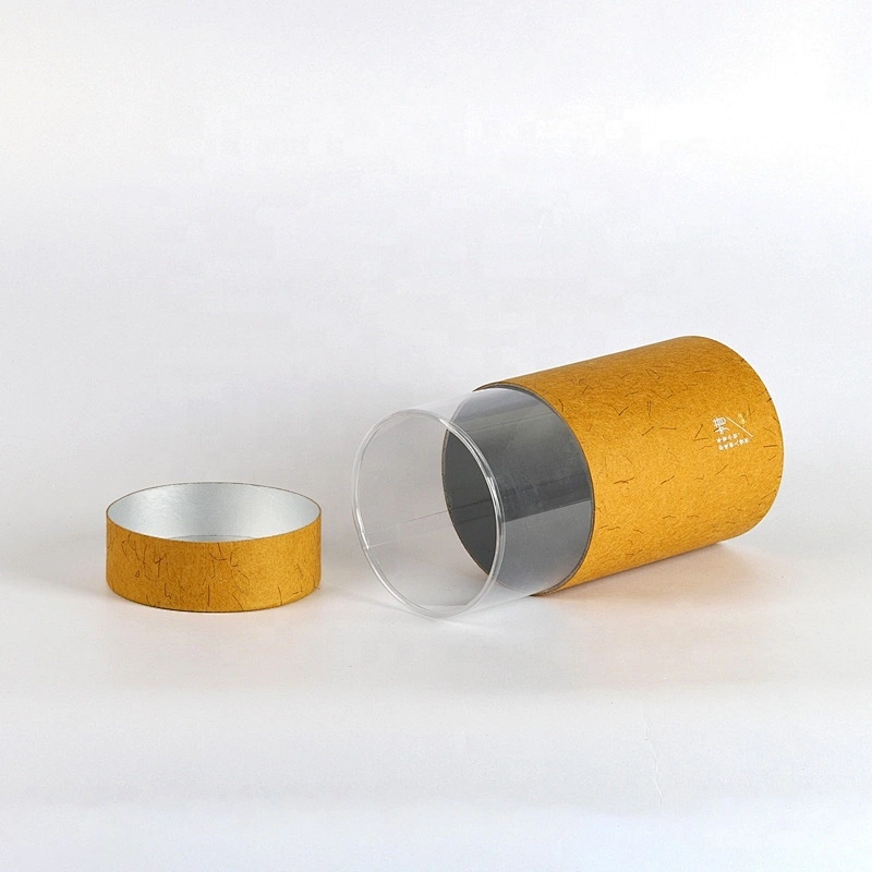 Fancy Custom Design Cylinder Paper Tea Pack Box Packaging Cardboard Tube Tea Box With PVC Window