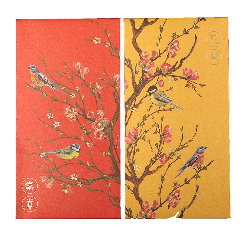 Custom-printed 2020 Flower-blossom-Fugui Envelop Envelopes in red lunar New Year pockets