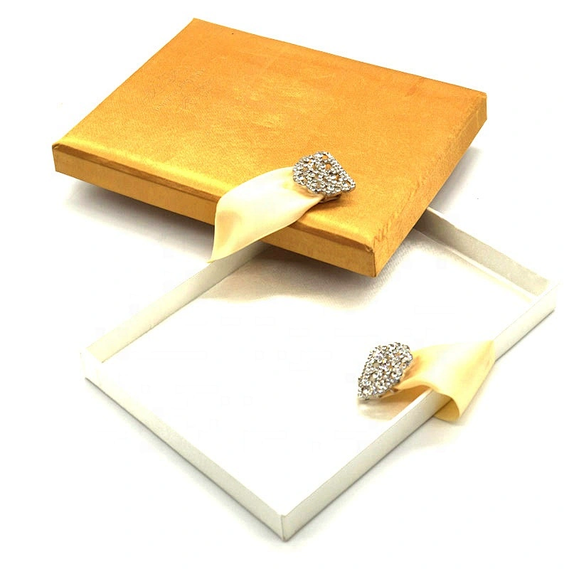 High-End Custom Gold Paper Wedding Gift Box With Decorative Silk Ribbon And Metal Buckle For Wedding Invitations