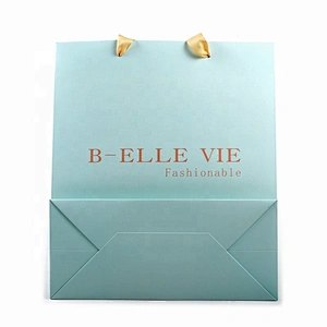Custom Printed Logo White Brown Kraft Gift Craft Shopping Paper Bag With Ribbon Handles