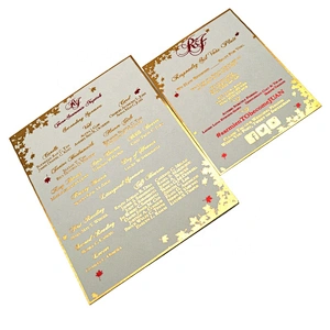 Luxury Red Love Tree Laser Cut Greeting Card Opening Gold Foil Hot Stamping Wedding Invitations
