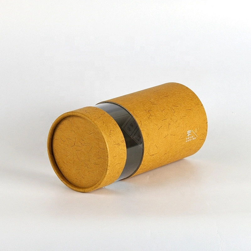 Fancy Custom Design Cylinder Paper Tea Pack Box Packaging Cardboard Tube Tea Box With PVC Window