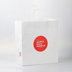 Cheap price custom kraft paper gift bag with handle
