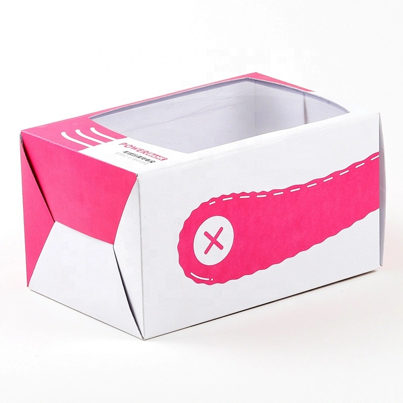 Cheap CMYK Printing Rectangular Flat Folding Printing Papercard Gift With Clear PVC box window packaging laminated boxes