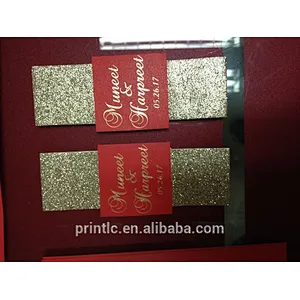 Nice Gold Glitter Foil Printing Wedding Invitations With Lined Envelope