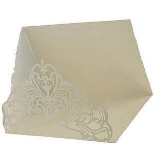 China Supply Wholesale Simple Laser Cut White Blank Wedding Invitations Greeting Card