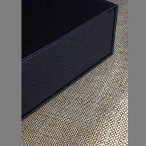 Black fancy texture paper hair package satin lined gift box