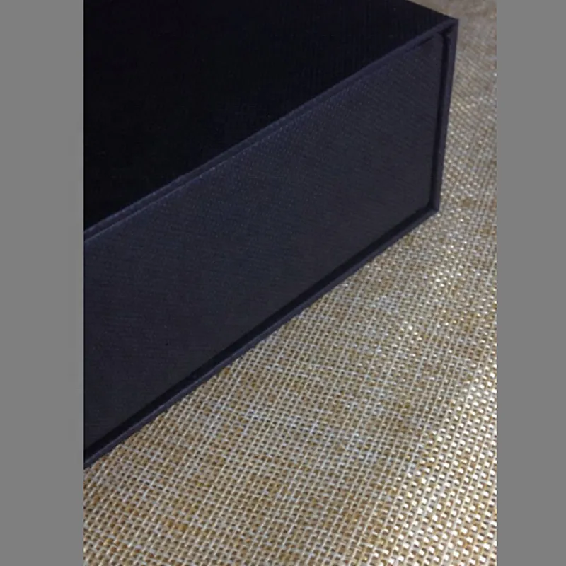 Black fancy texture paper hair package satin lined gift box