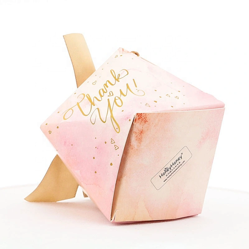 New Diamond-Shaped Personality Creative Indian Wedding Favor Candy Manufacturers Paper Gift Boxes With Bow Ribbon