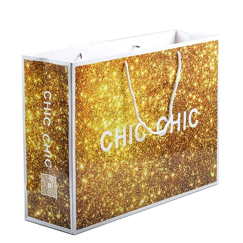 OEM Custom Luxury logo Gift Craft Shopping White Kraft Paper Bag With Handle factory
