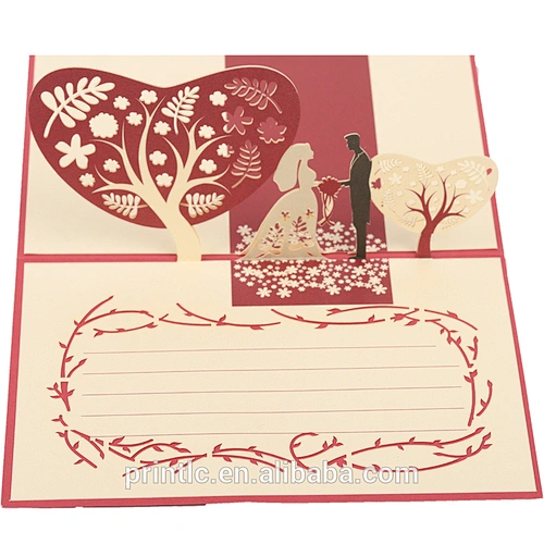 Wedding color paper 3D pop-up wedding CARDS invitation CARDS custom invitations