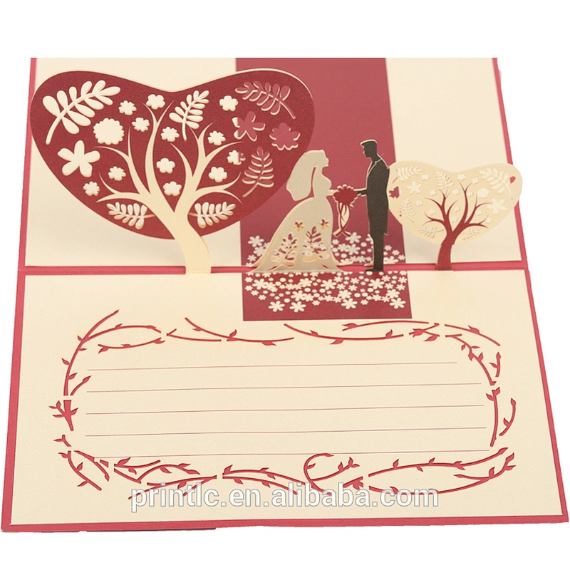 Wedding color paper 3D pop-up wedding CARDS invitation CARDS custom invitations