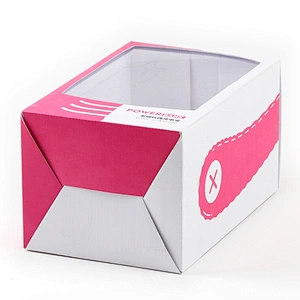 Cheap CMYK Printing Rectangular Flat Folding Printing Papercard Gift With Clear PVC box window packaging laminated boxes