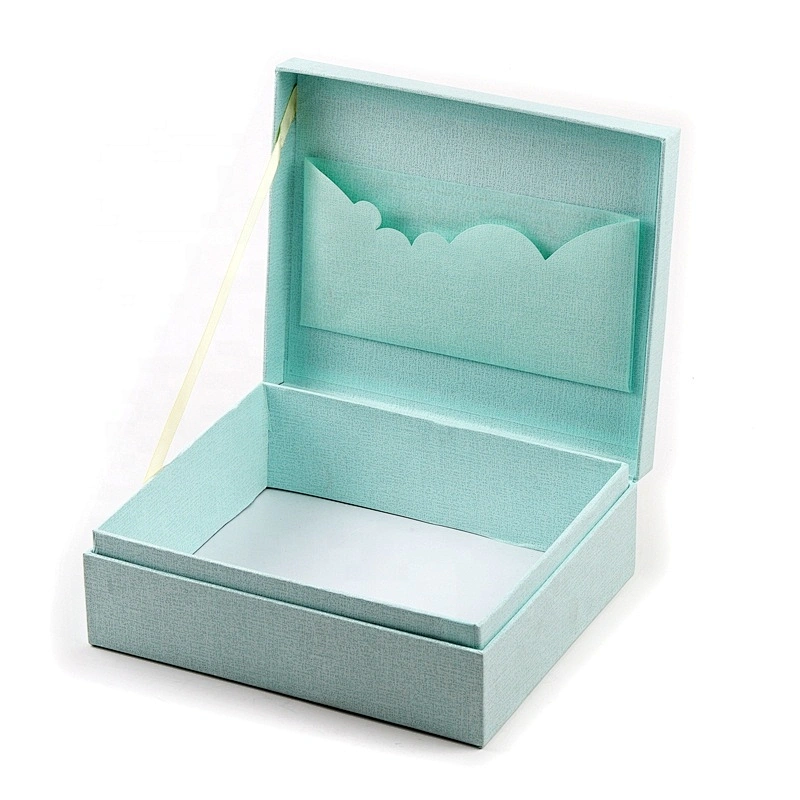 Luxury Customized Packaging Boxes Custom Logo Rigid Cardboard Invitation Gift Fashion Box With Ribbon Closure