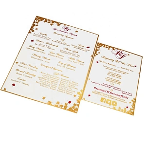 Luxury Red Love Tree Laser Cut Greeting Card Opening Gold Foil Hot Stamping Wedding Invitations