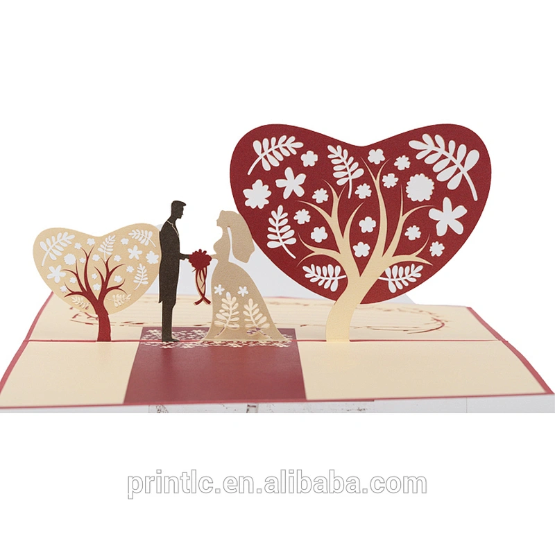 Wedding color paper 3D pop-up wedding CARDS invitation CARDS custom invitations