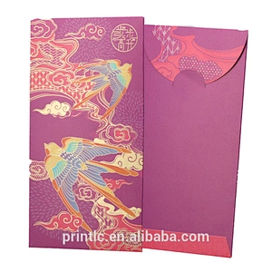 New Year's Red envelope with gold leaf design packaging hongbao gift money envelope custom design