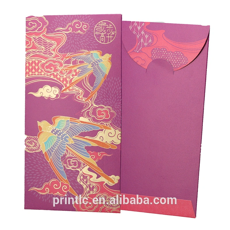 New Year's Red envelope with gold leaf design packaging hongbao gift money envelope custom design