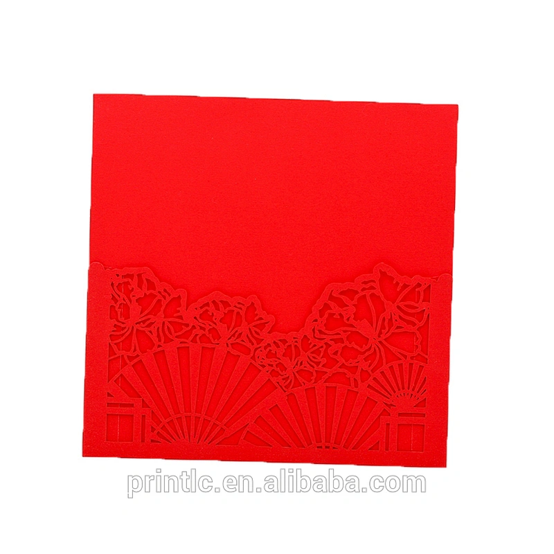 Custom paper wedding invitations hollow - out luxury hard cover wedding invitations