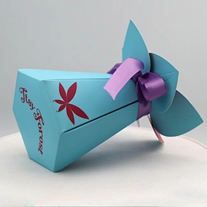 Custom Luxury Blue Flower Hexagon shape Gift Candy chocolate Packaging wedding matter favor birthday box