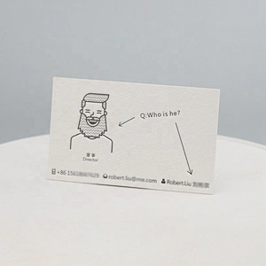 Custom Prints Visiting Card Service White Color Texture Paper Business Card