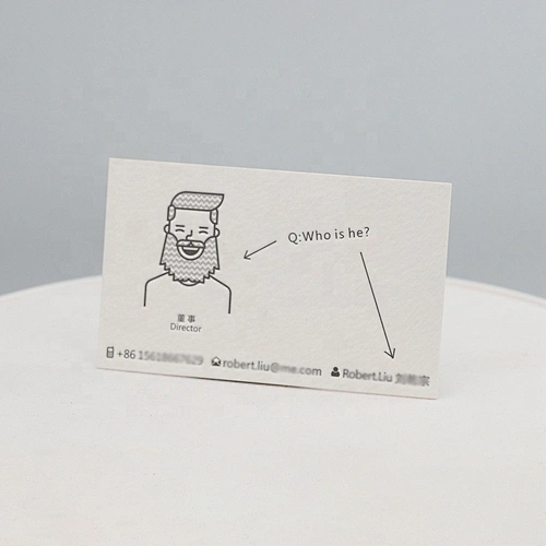 Custom Prints Visiting Card Service White Color Texture Paper Business Card