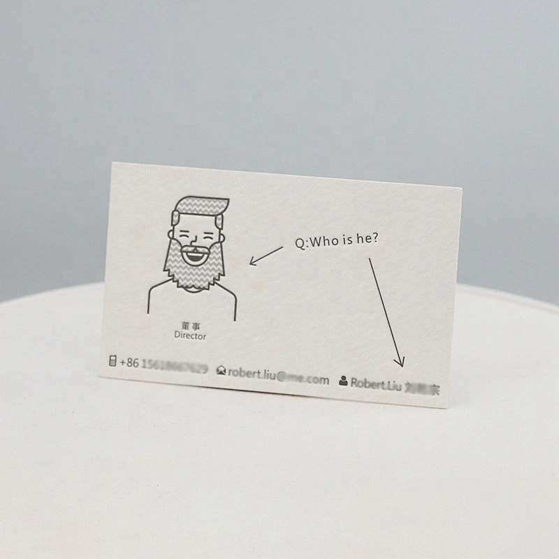 Custom Prints Visiting Card Service White Color Texture Paper Business Card