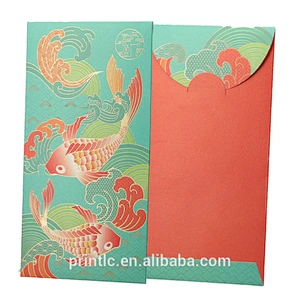 New Year's Red envelope with gold leaf design packaging hongbao gift money envelope custom design