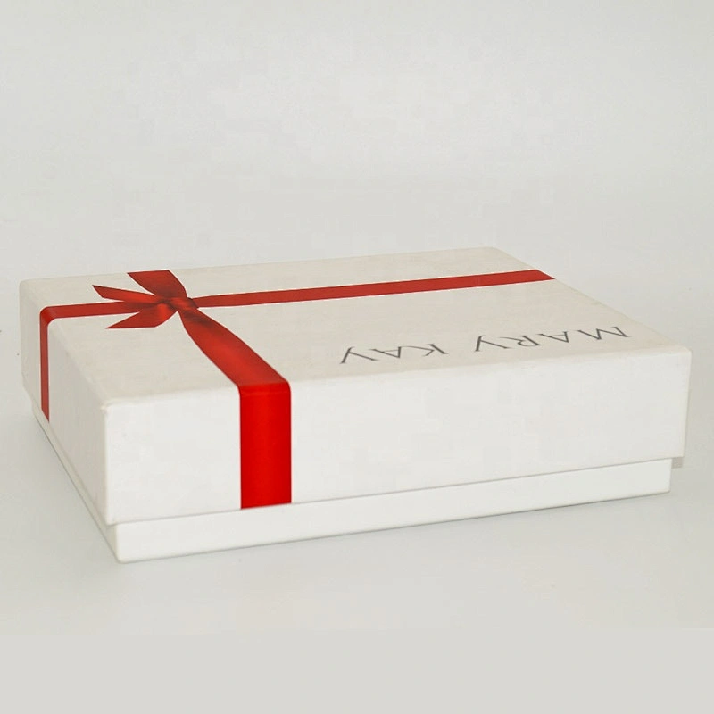 Bow Ribbon Printing Packing Cardboard Shipping paper box custom logo for skincare cosmetics with inner tray