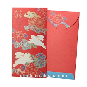 New Year's Red envelope with gold leaf design packaging hongbao gift money envelope custom design