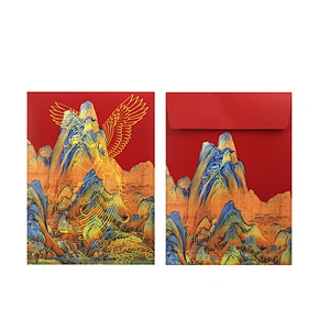 Hot selling brown paper envelopes Chinese red element gift envelopes
