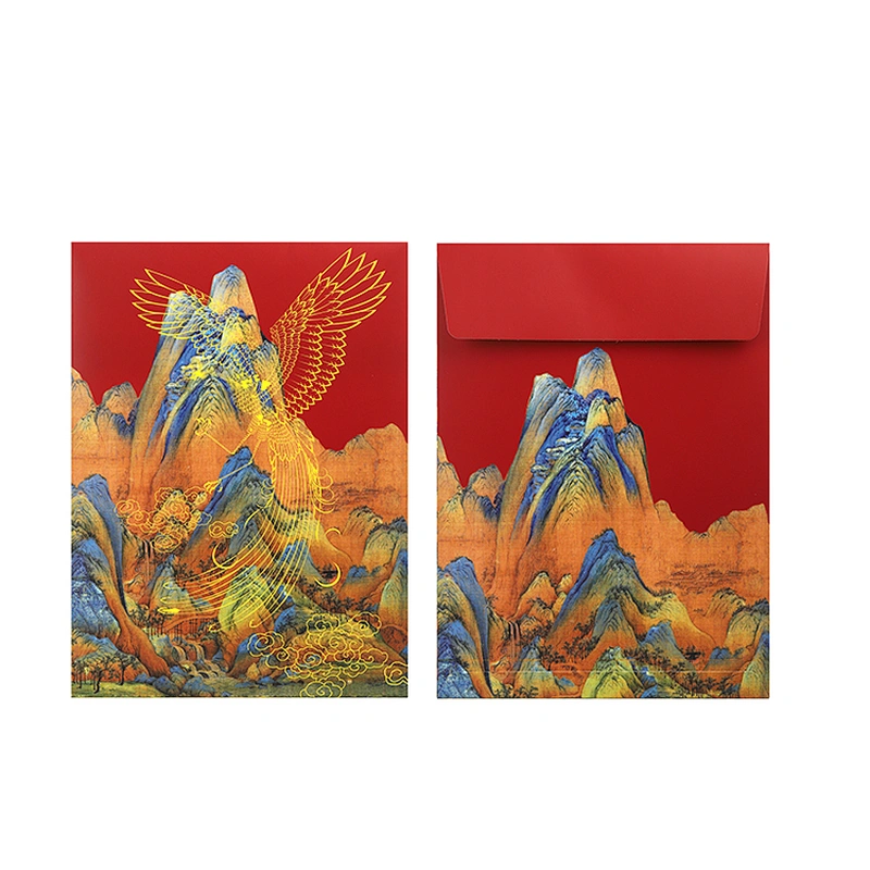 Hot selling brown paper envelopes Chinese red element gift envelopes