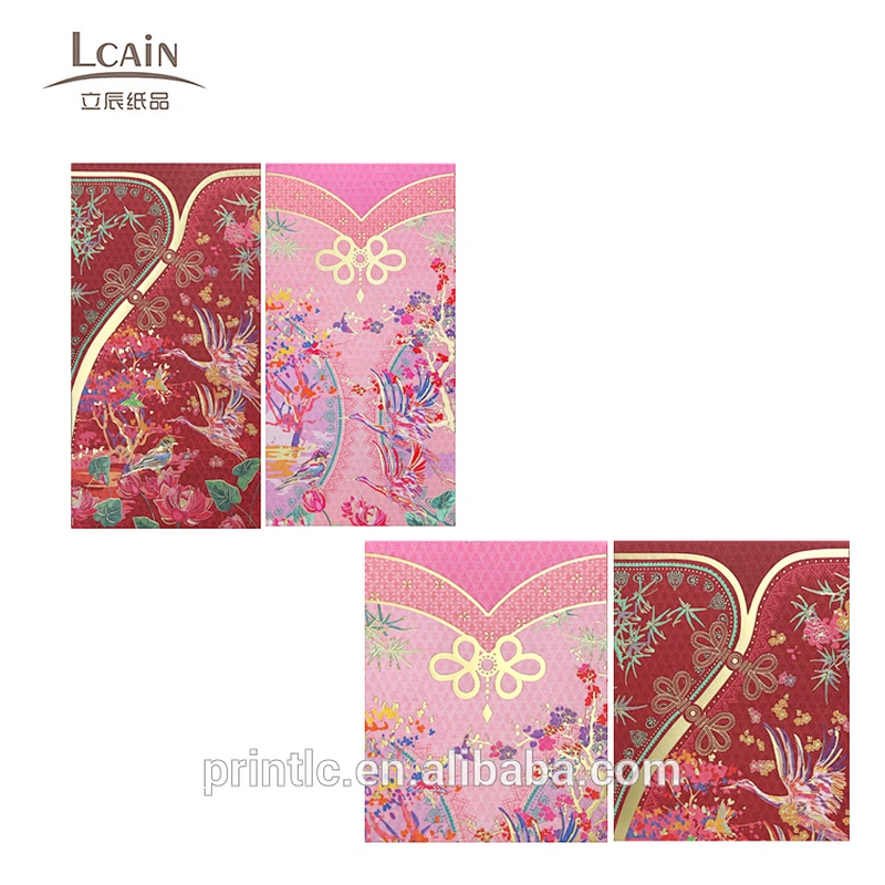 New design fashion custom printed red envelope paper colorful envelopes