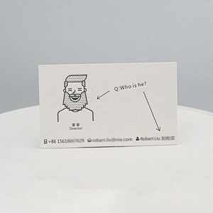 Custom Prints Visiting Card Service White Color Texture Paper Business Card