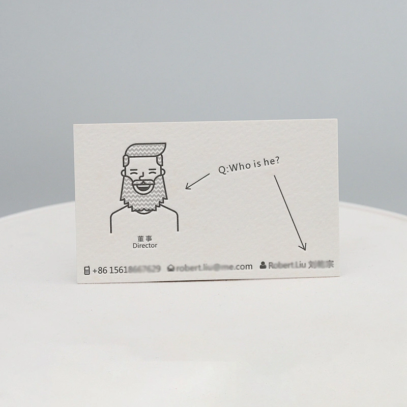 Custom Prints Visiting Card Service White Color Texture Paper Business Card