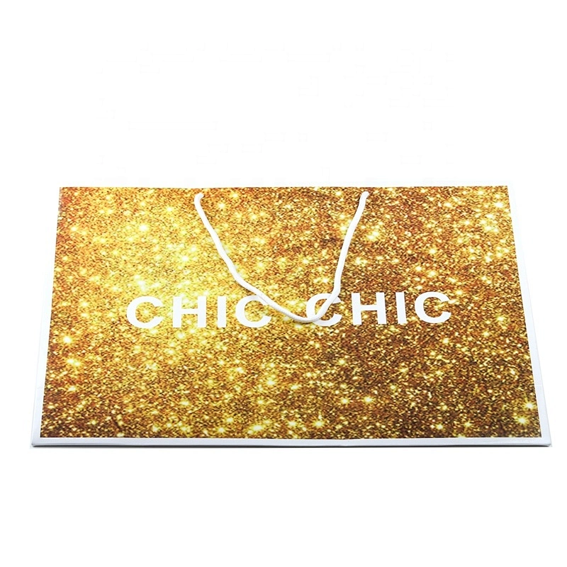 OEM Custom Luxury logo Gift Craft Shopping White Kraft Paper Bag With Handle factory